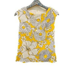 Trina Turk Top 4 yellow white floral shell